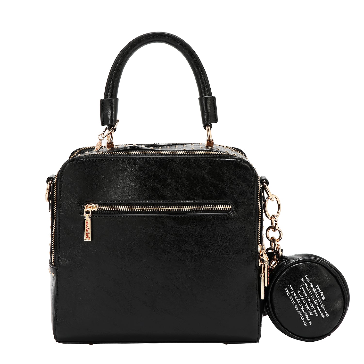 BORSA QUADRATA CON LOGO IN RILIEVO (NERA)