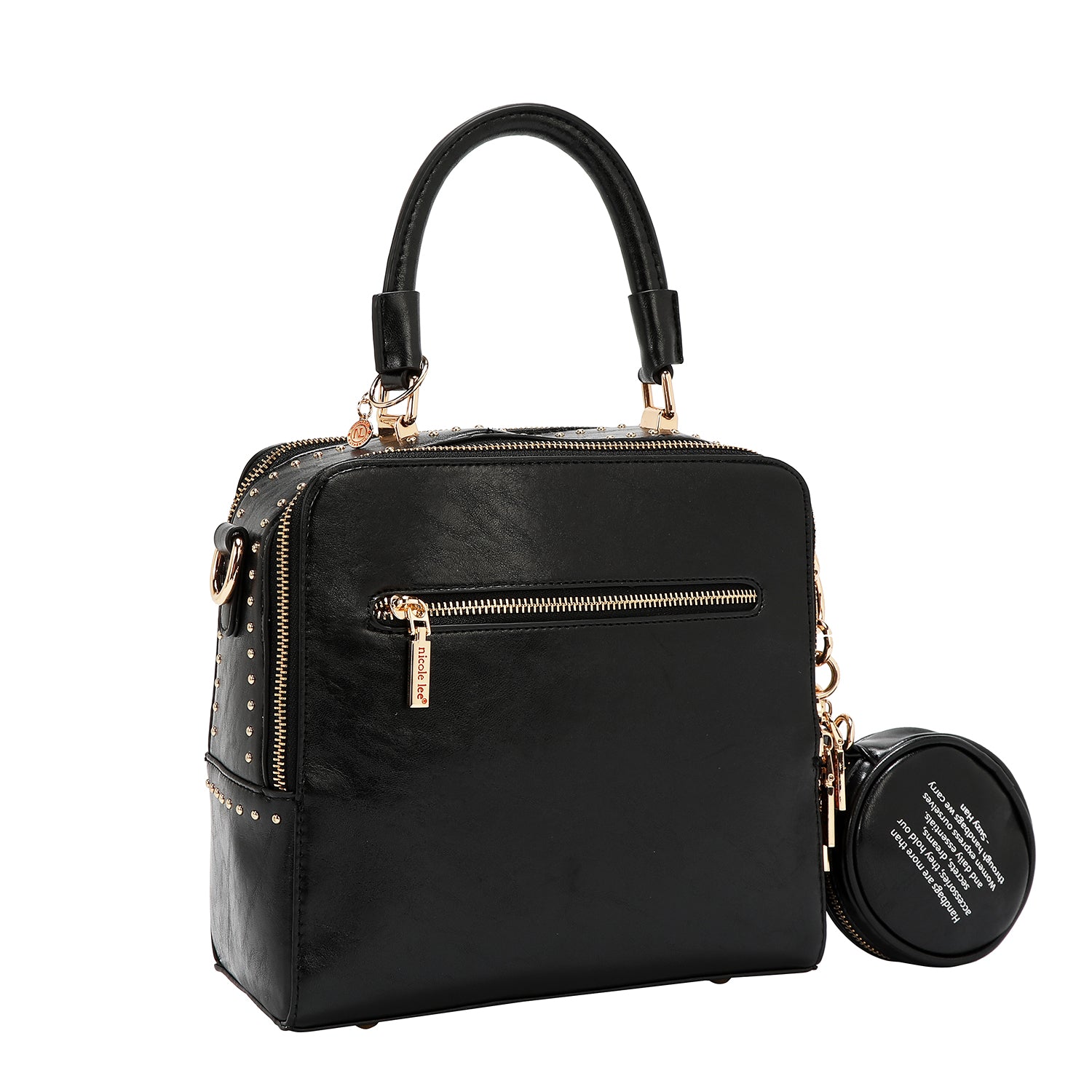 BORSA QUADRATA CON LOGO IN RILIEVO (NERA)