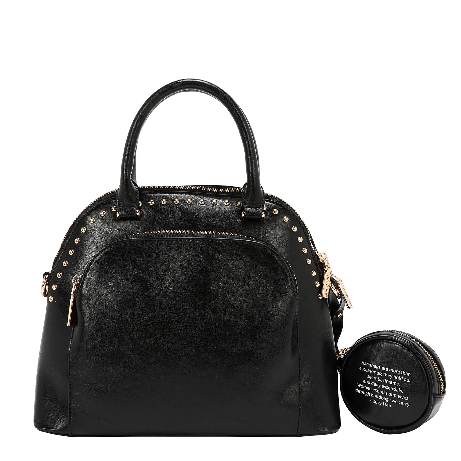 BORSA A CUPOLA CON LOGO IN RILIEVO (NERO)