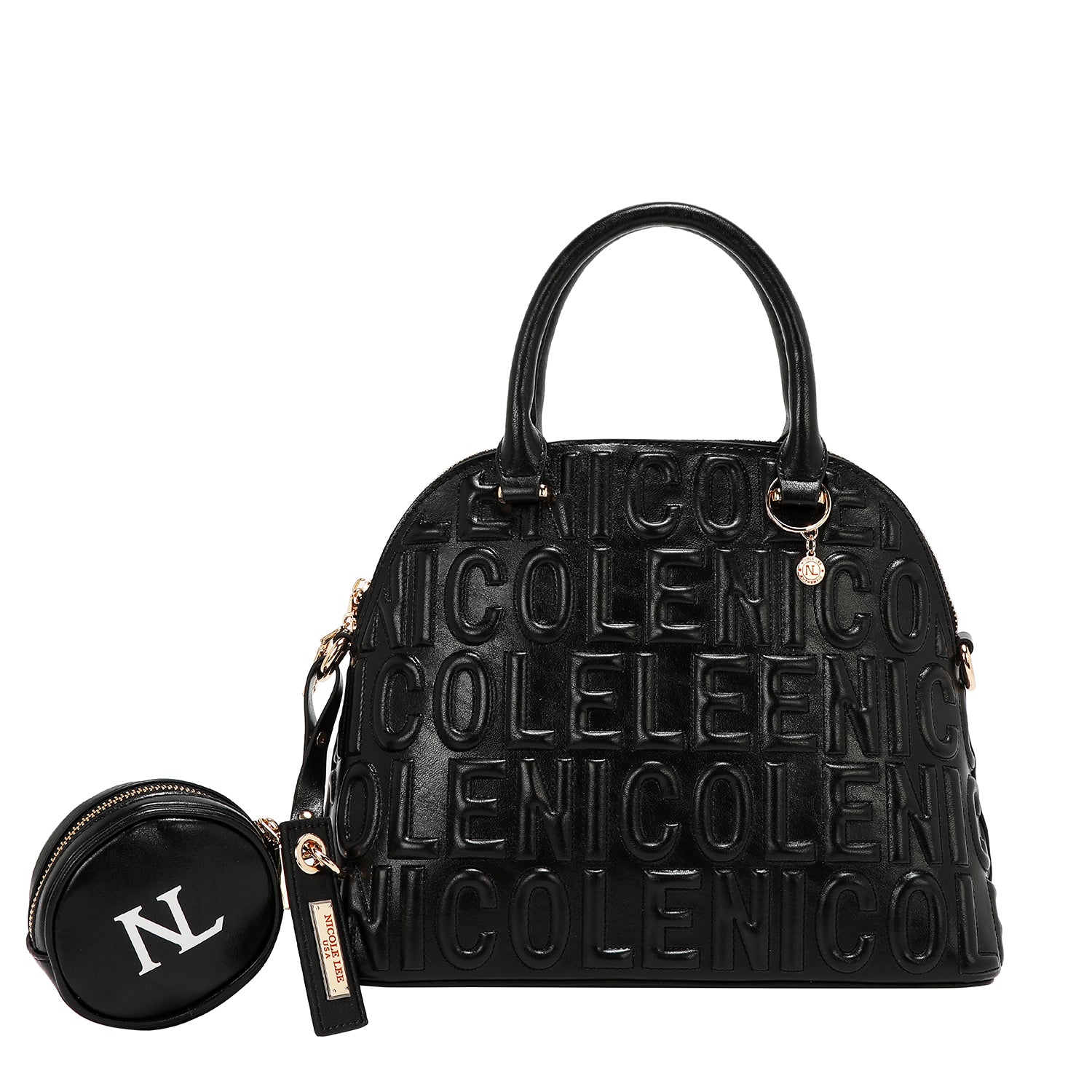 BORSA A CUPOLA CON LOGO IN RILIEVO (NERO)