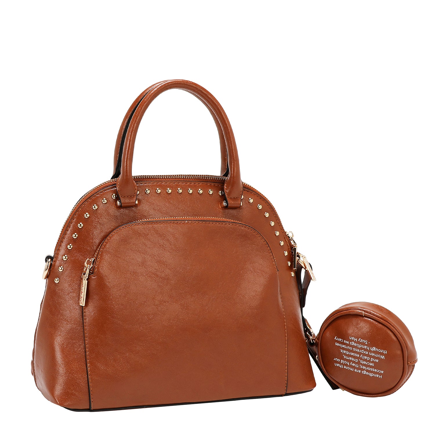 SAC DÔME AVEC LOGO EMBOSSÉ (MARRON)