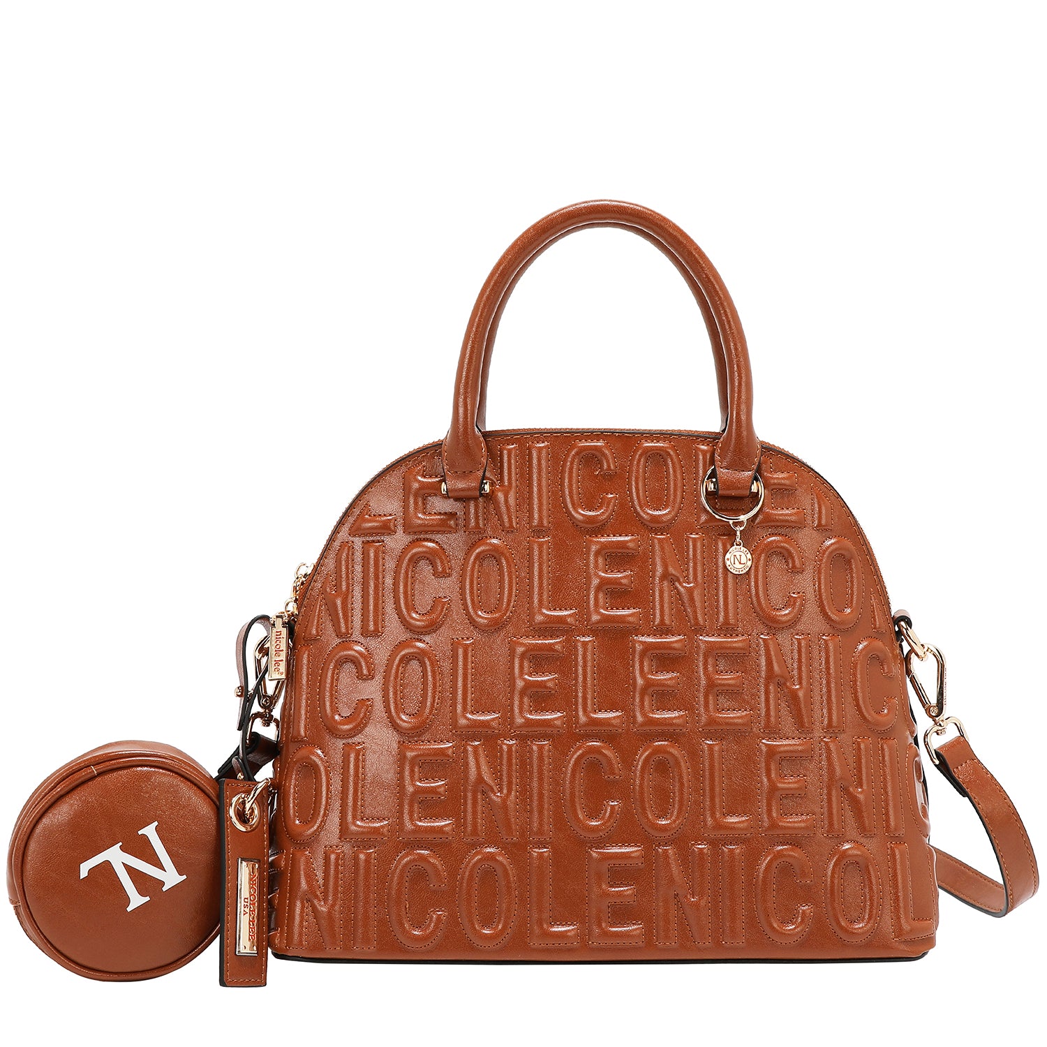 SAC DÔME AVEC LOGO EMBOSSÉ (MARRON)