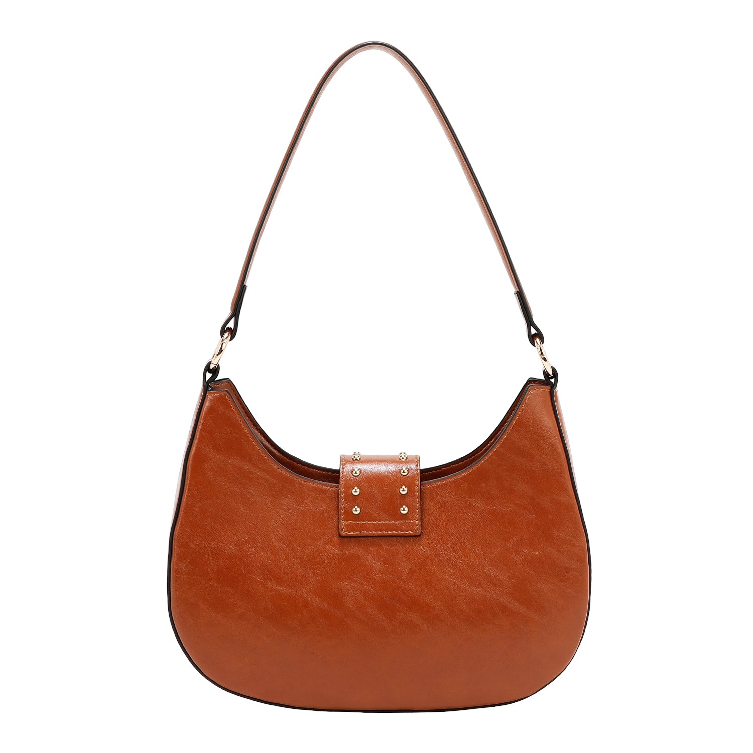 BORSA A TRACOLLA CON LOGO IN RILIEVO (MARRONE)