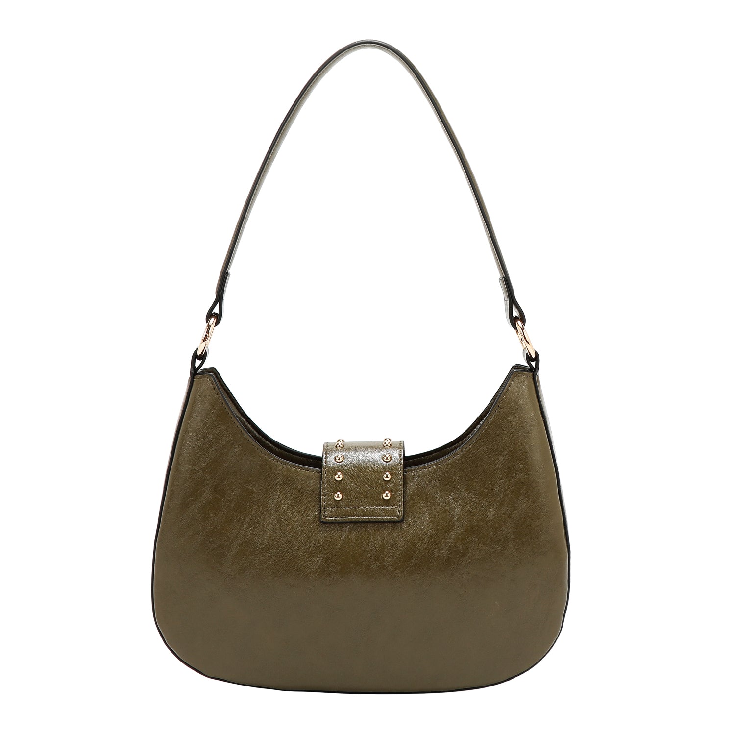 BOLSO DE HOMBRO CON LOGO EN RELIEVE (OLIVA)