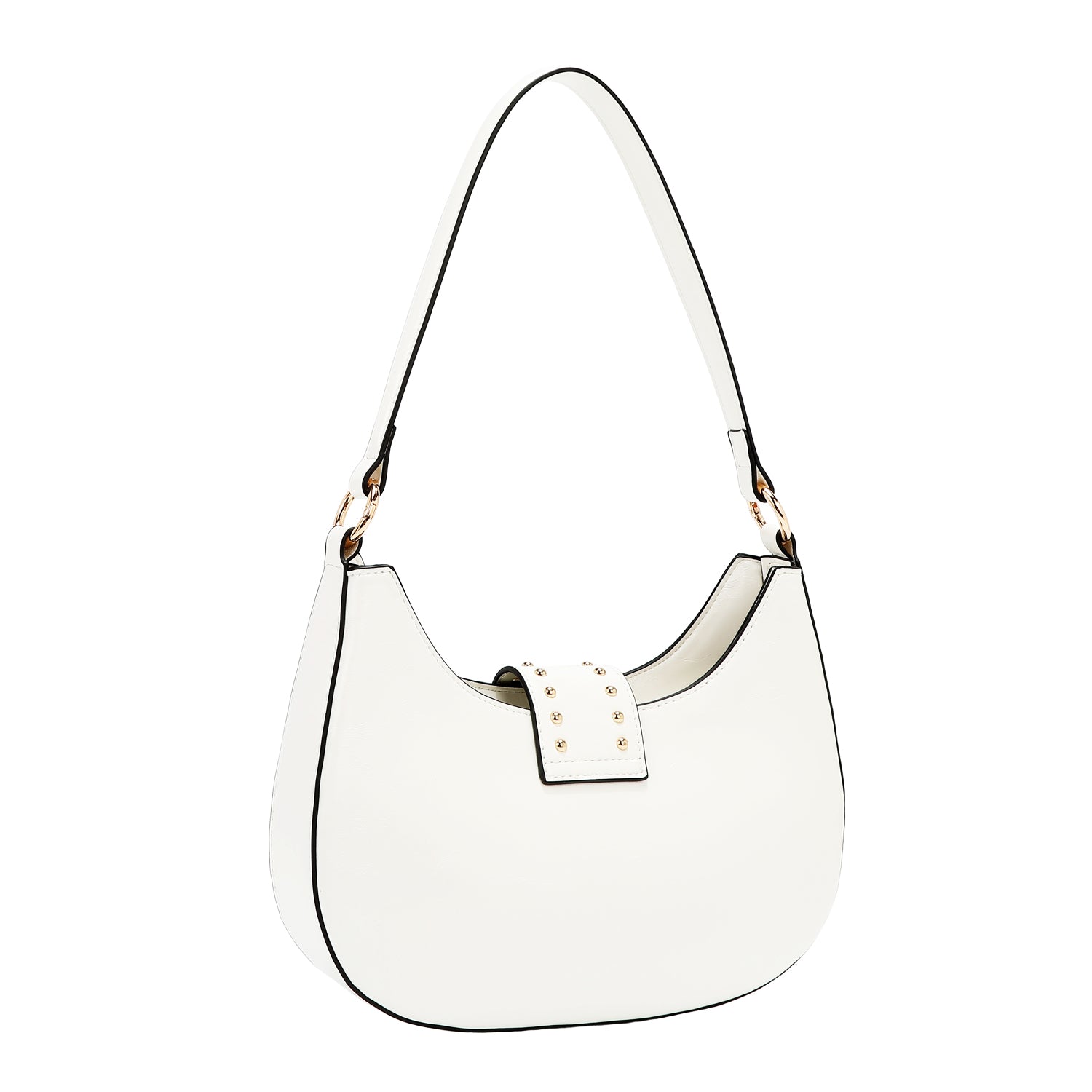 BORSA A TRACOLLA CON LOGO IN RILIEVO (BIANCO)
