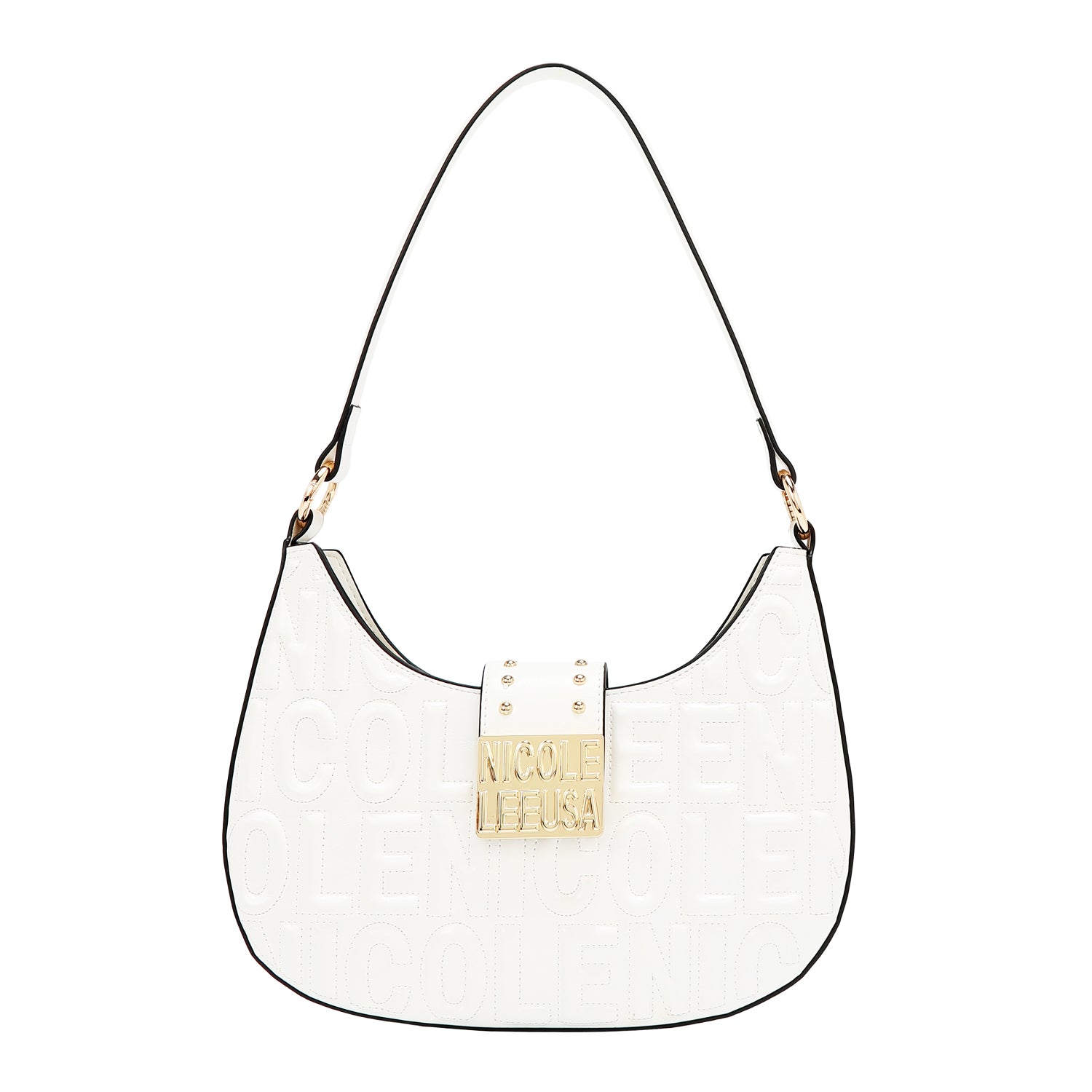 BORSA A TRACOLLA CON LOGO IN RILIEVO (BIANCO)