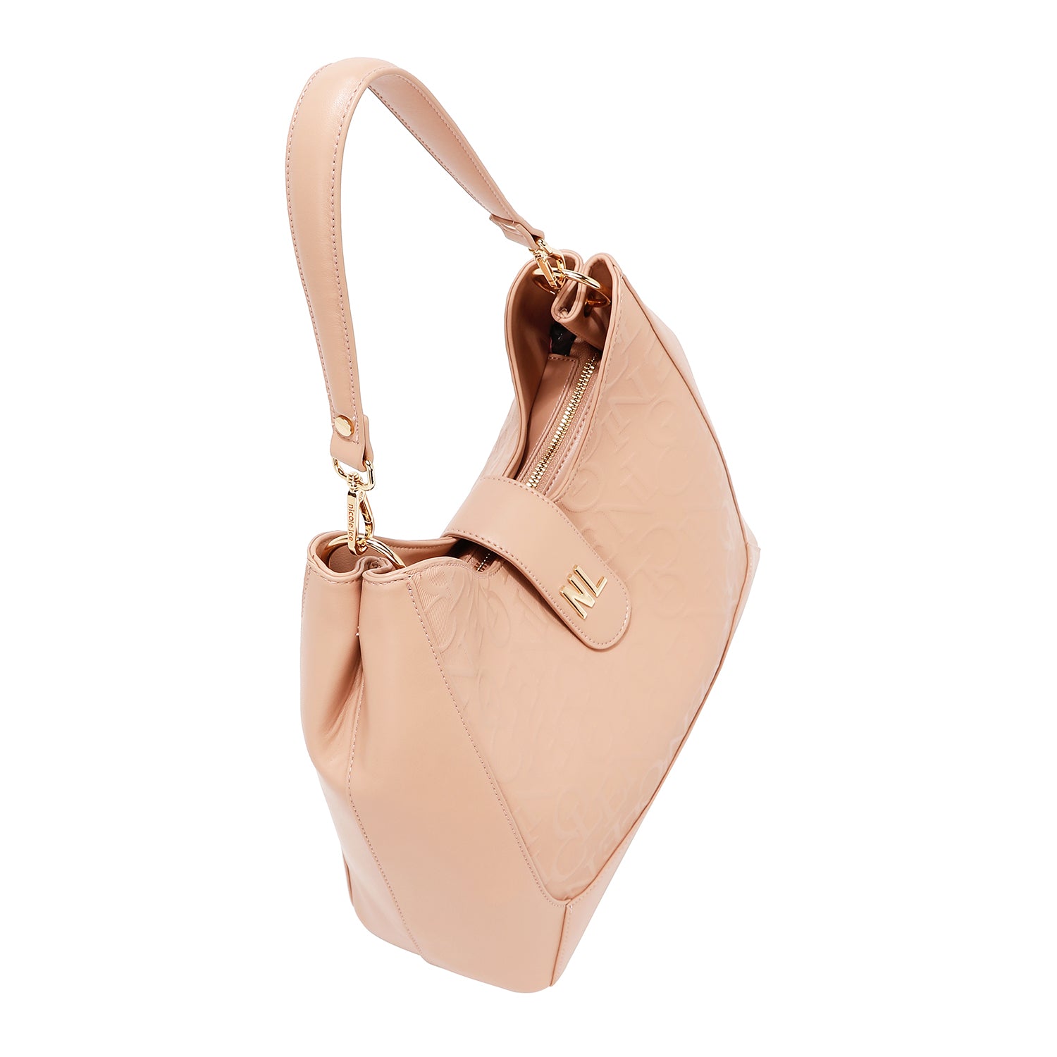 Elegância de alívio da bolsa de ombro grande (rosa)