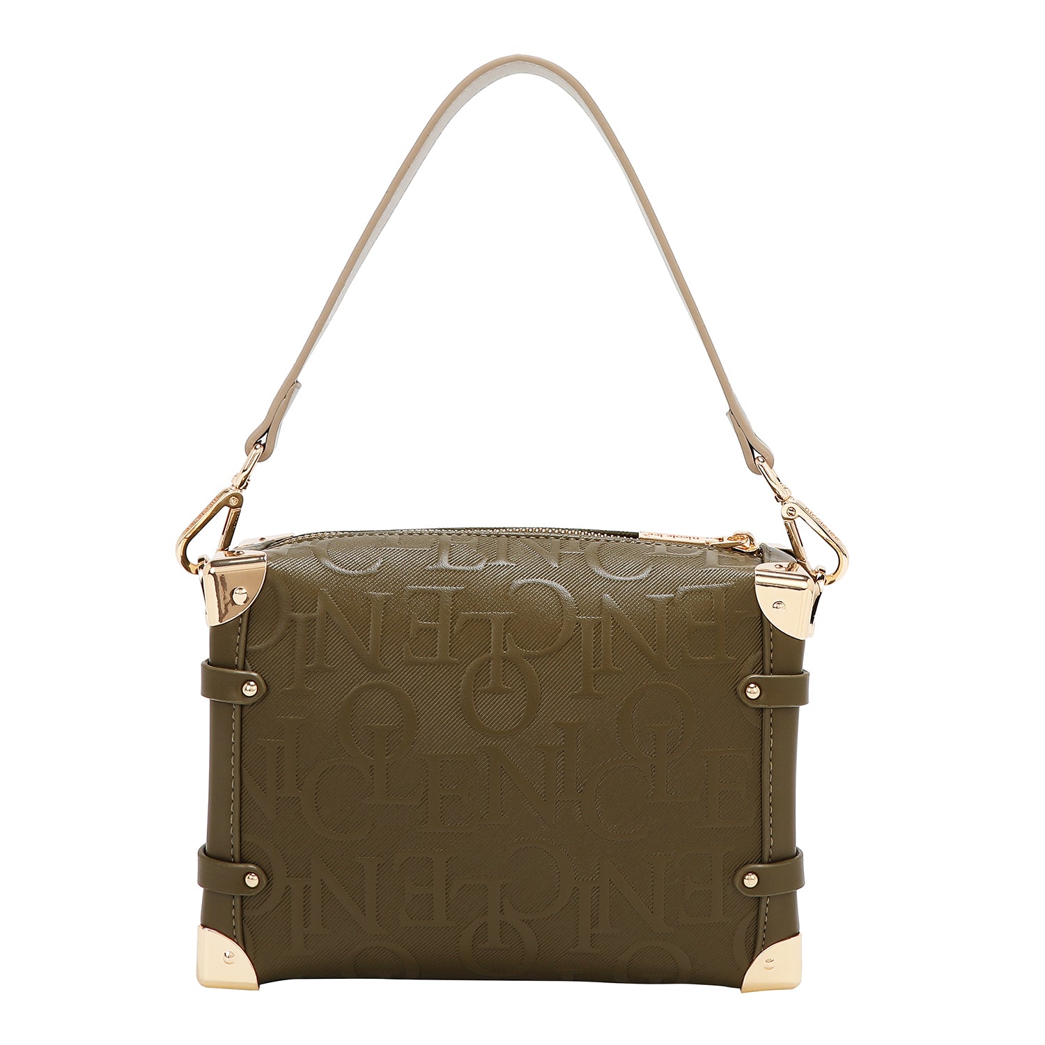 Quadratschüchtertasche Relief Eleganz (Olive)