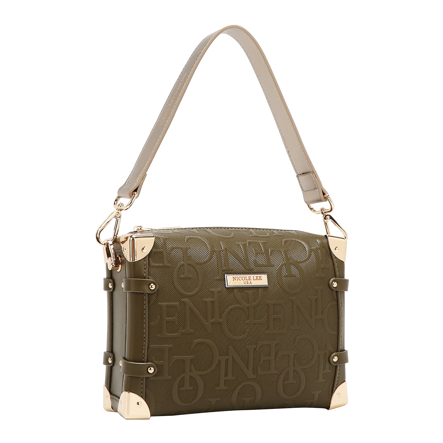 Quadratschüchtertasche Relief Eleganz (Olive)