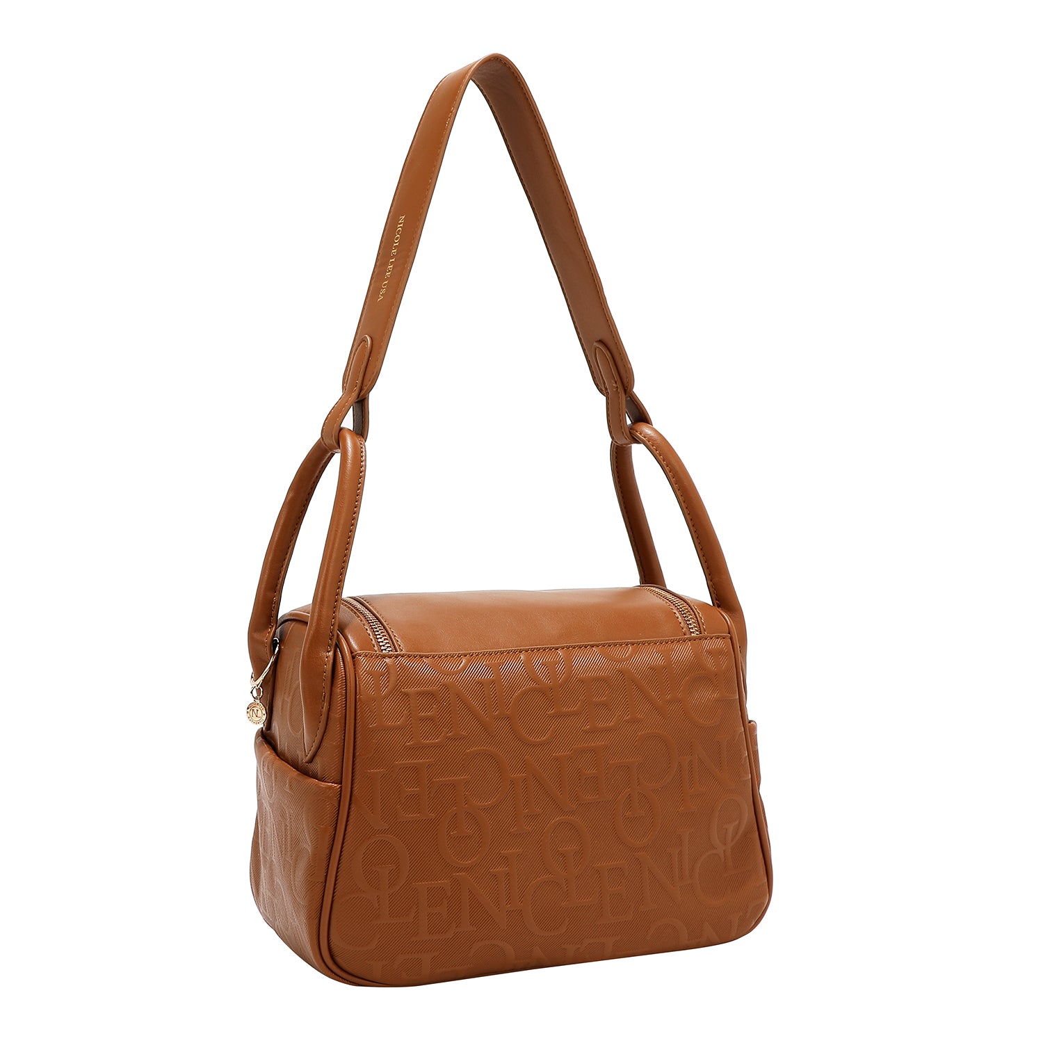 BOLSA DE OMBRO ELEGÂNCIA EM RELEVO (MARROM)