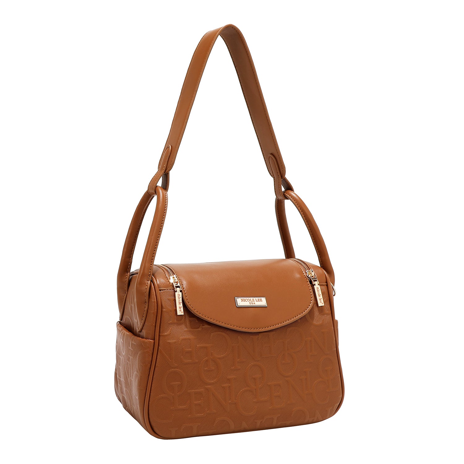 BOLSA DE OMBRO ELEGÂNCIA EM RELEVO (MARROM)