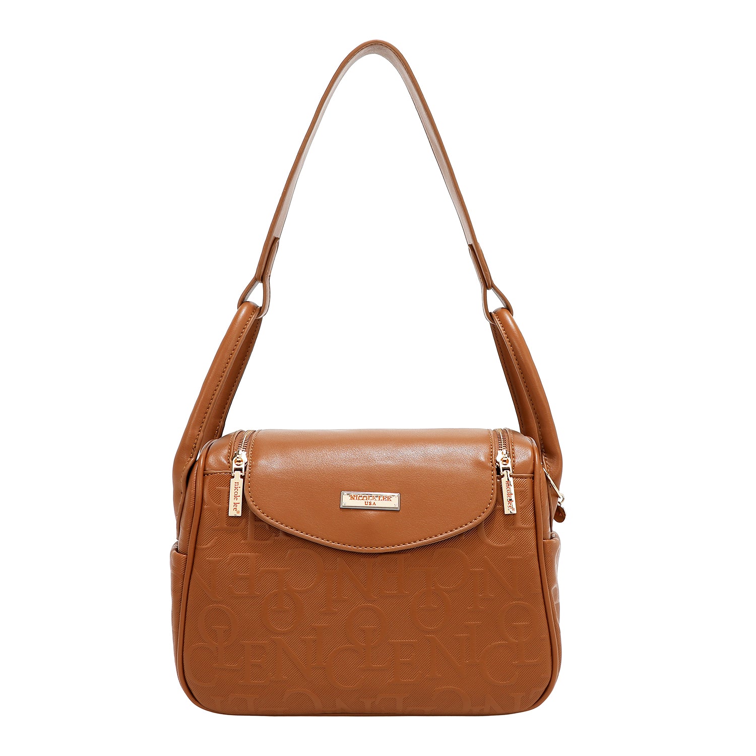 BOLSA DE OMBRO ELEGÂNCIA EM RELEVO (MARROM)