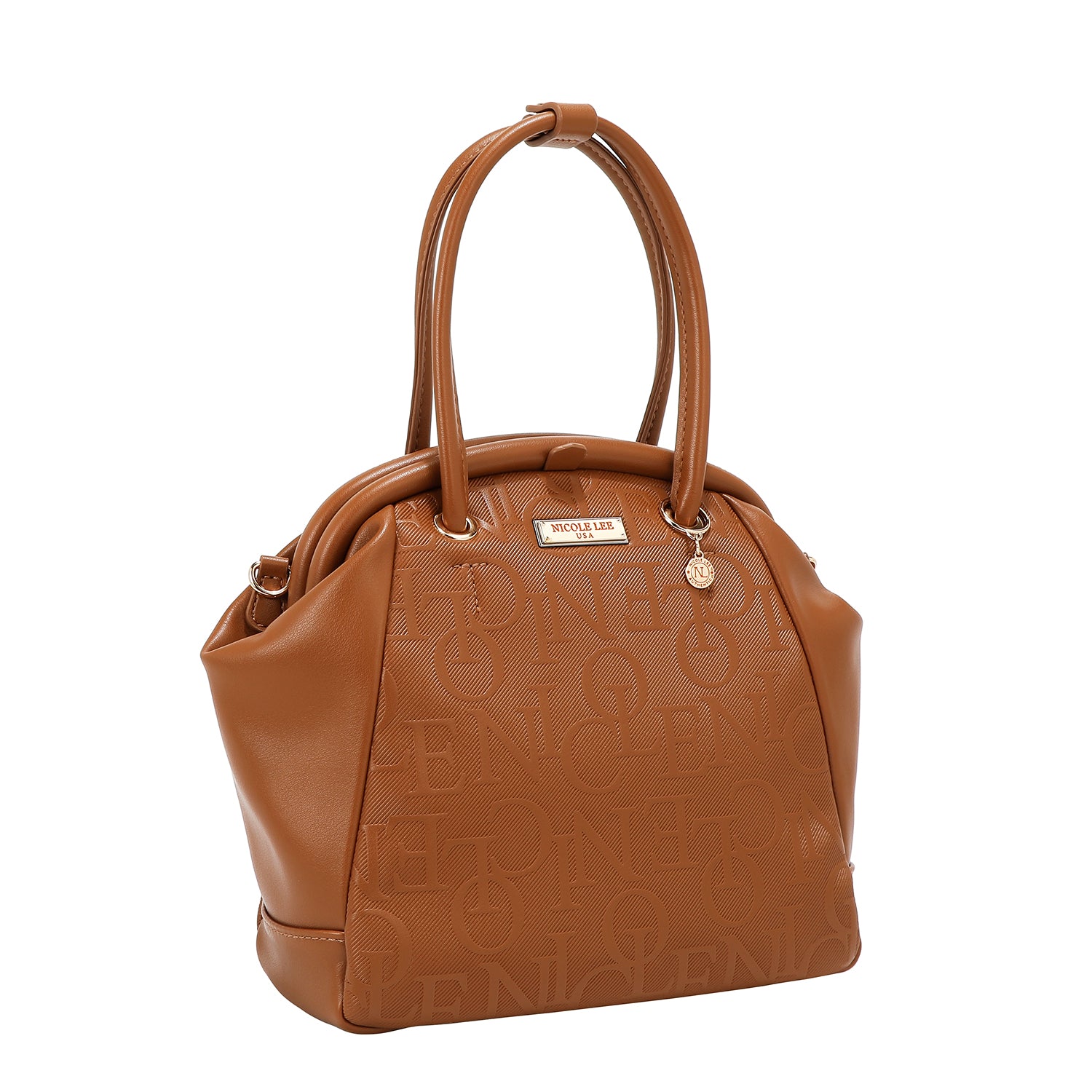 Bolsa de ombro com elegante estrutura de alívio (marrom)