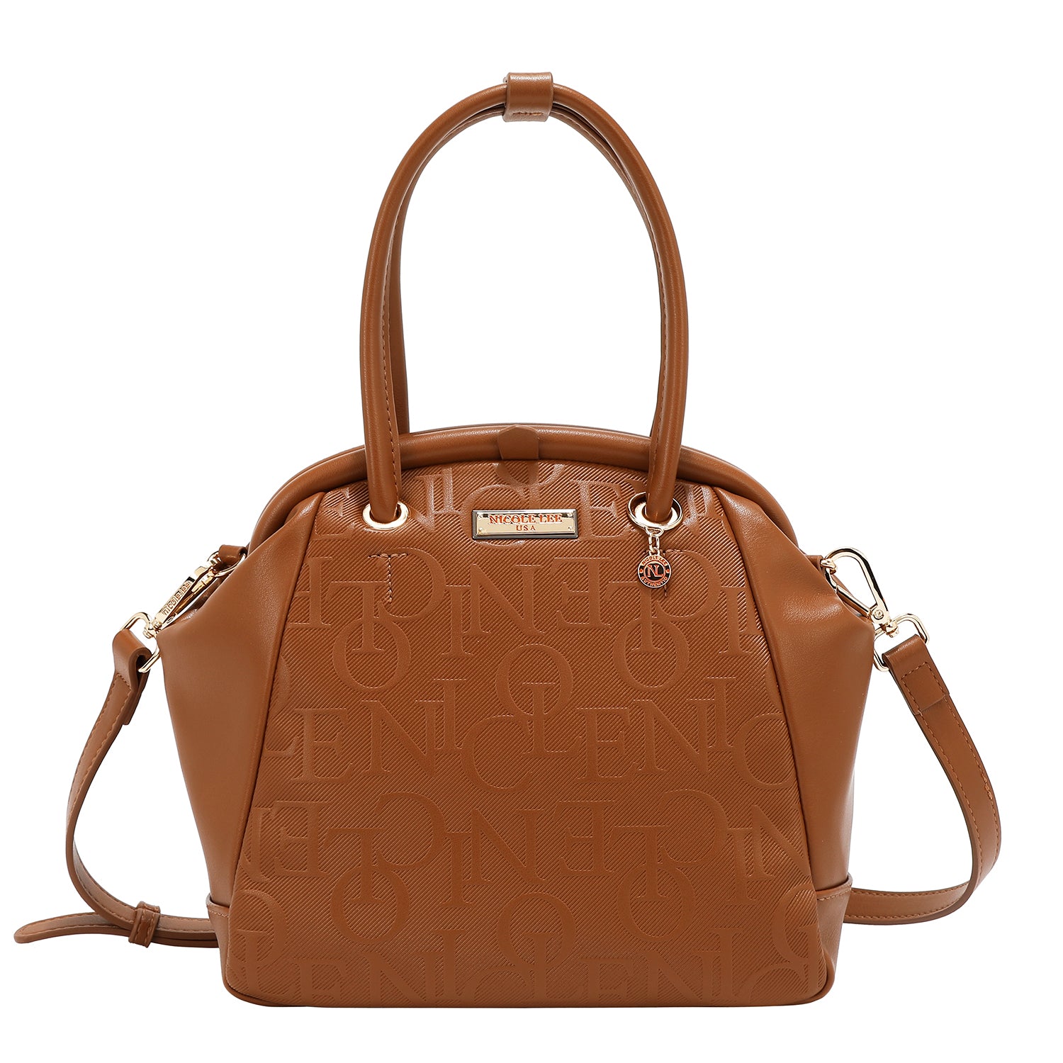 Bolsa de ombro com elegante estrutura de alívio (marrom)