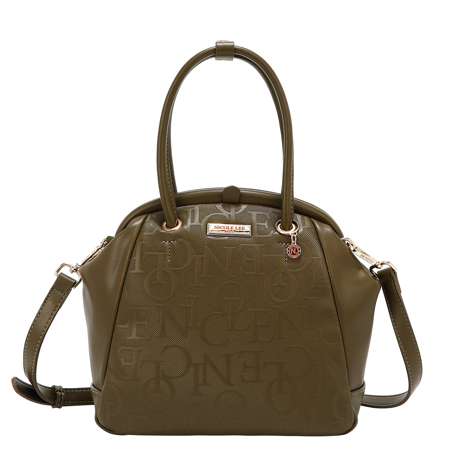 Umhängetasche mit elegantem Reliefrahmen (Olive)
