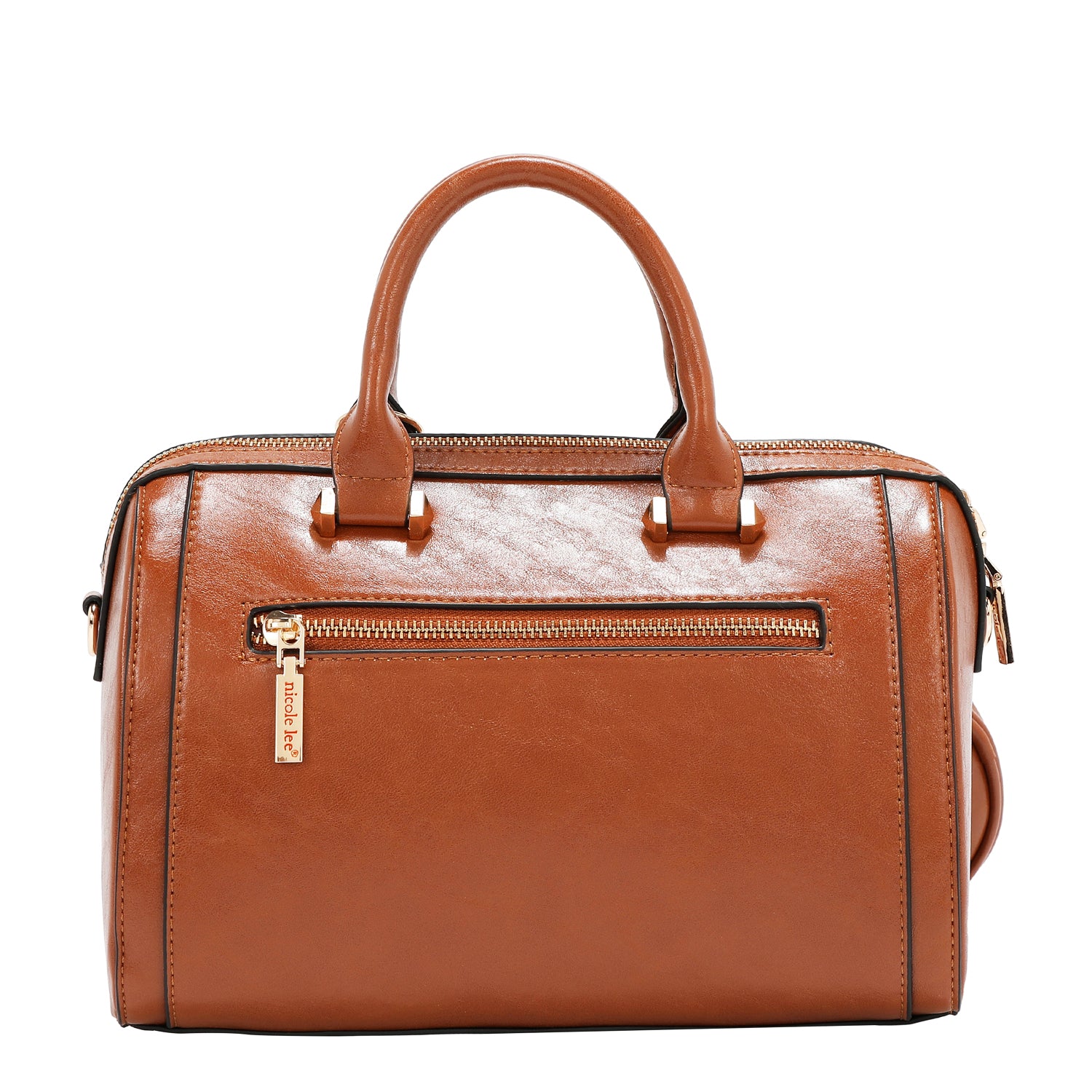 BOLSA BOSTON COM LOGOTIPO EM RELEVO (MARROM)