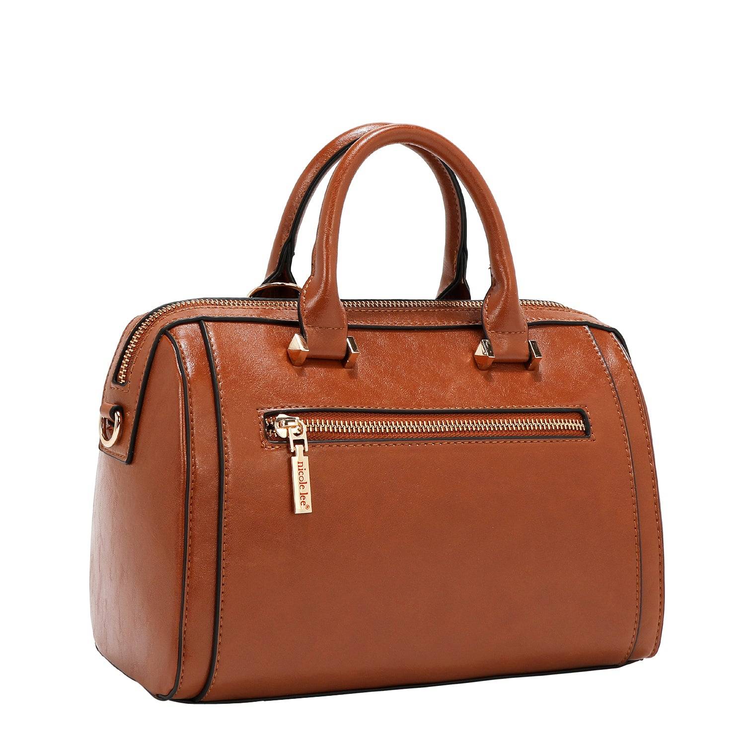BOLSA BOSTON COM LOGOTIPO EM RELEVO (MARROM)