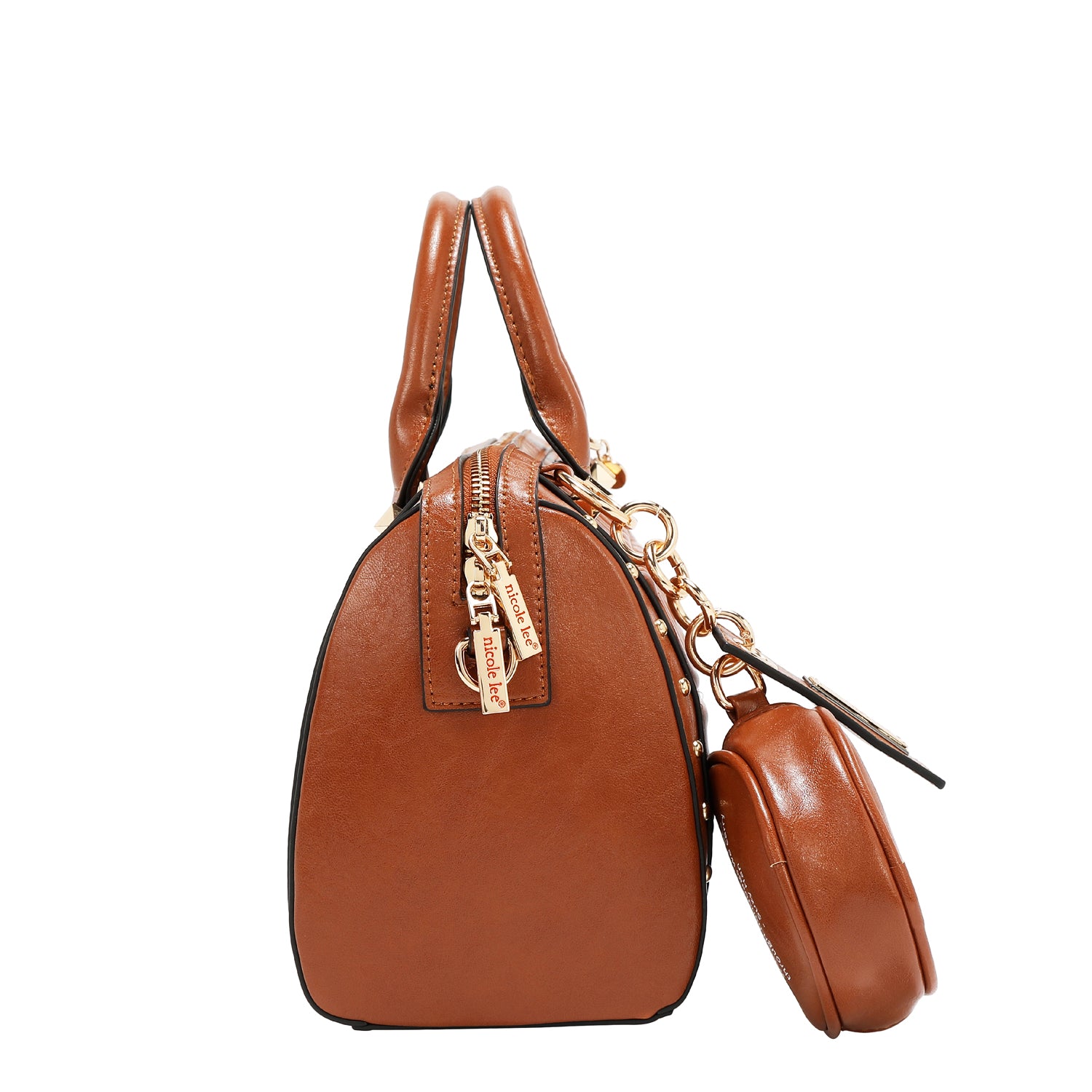 BOLSA BOSTON COM LOGOTIPO EM RELEVO (MARROM)