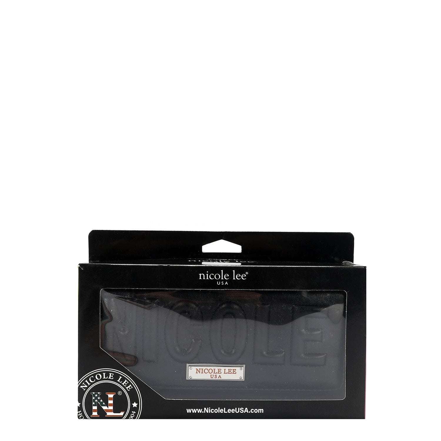 PORTAFOGLIO TRI-FOLD CON LOGO IN RILIEVO (NERO)