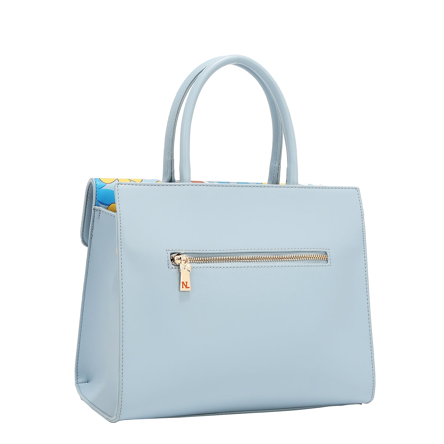 BOLSO SATCHEL POP FLORAL (AZUL)