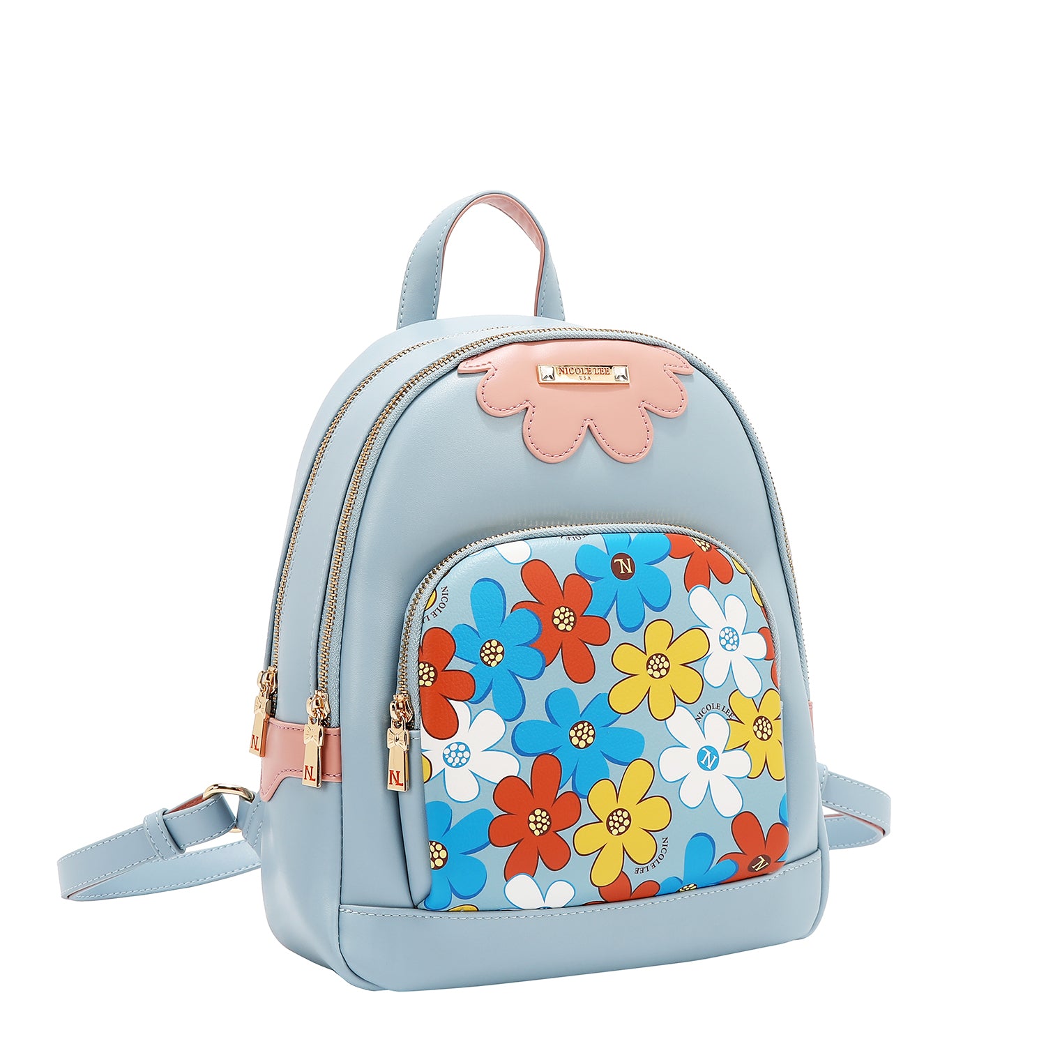 Blumenpop zurück (blau)
