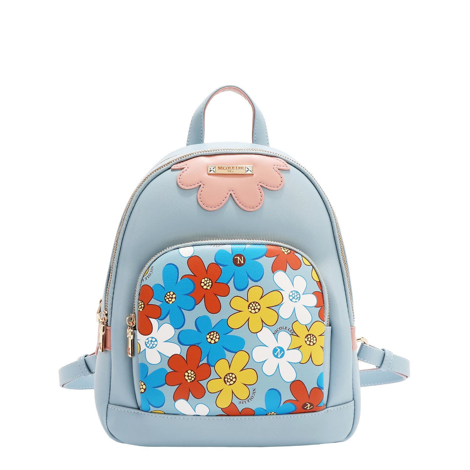 Blumenpop zurück (blau)