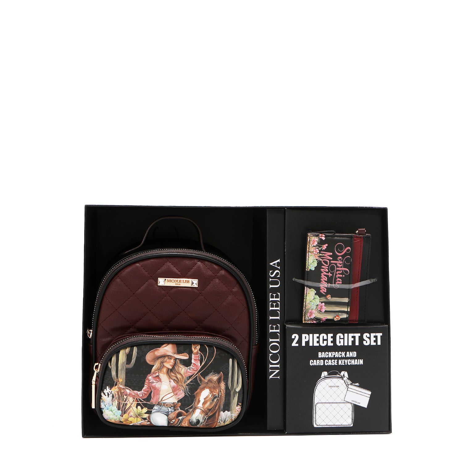CONJUNTO DE PRESENTE DE 2 PEÇAS (Mini Mochila + Porta-cartões) (<tc>SOFIA MONTANA</tc>)