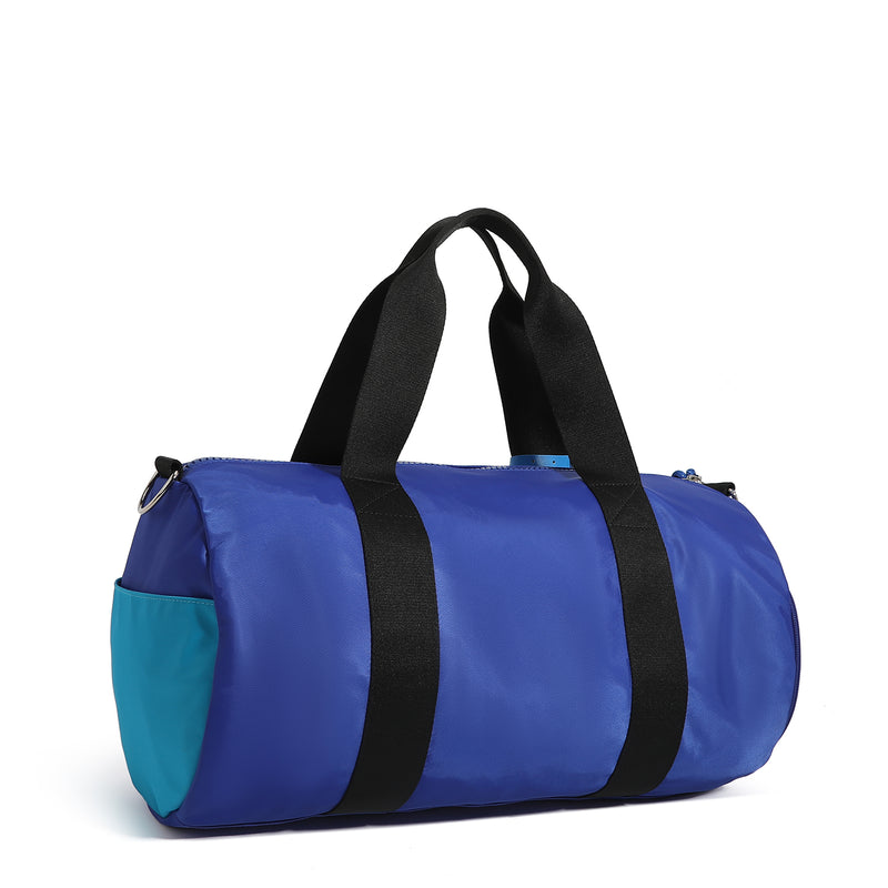 BLUE COLORBLOCK GYM BAG