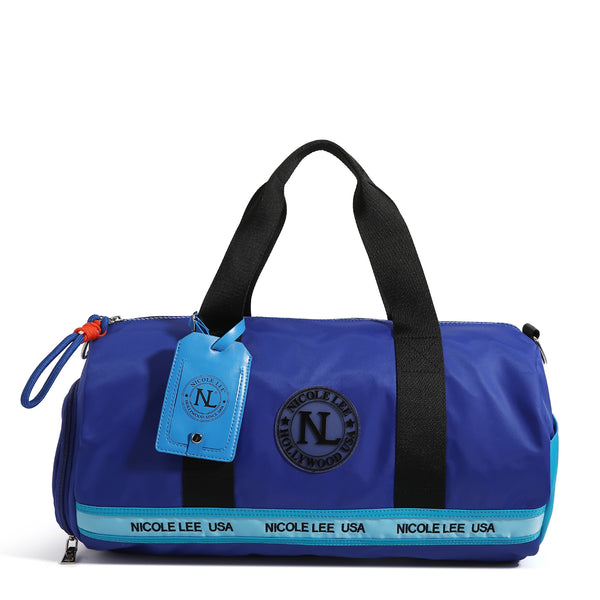 BLUE COLORBLOCK GYM BAG