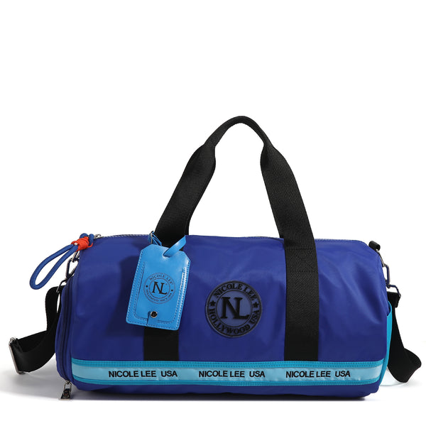 BLUE COLORBLOCK GYM BAG