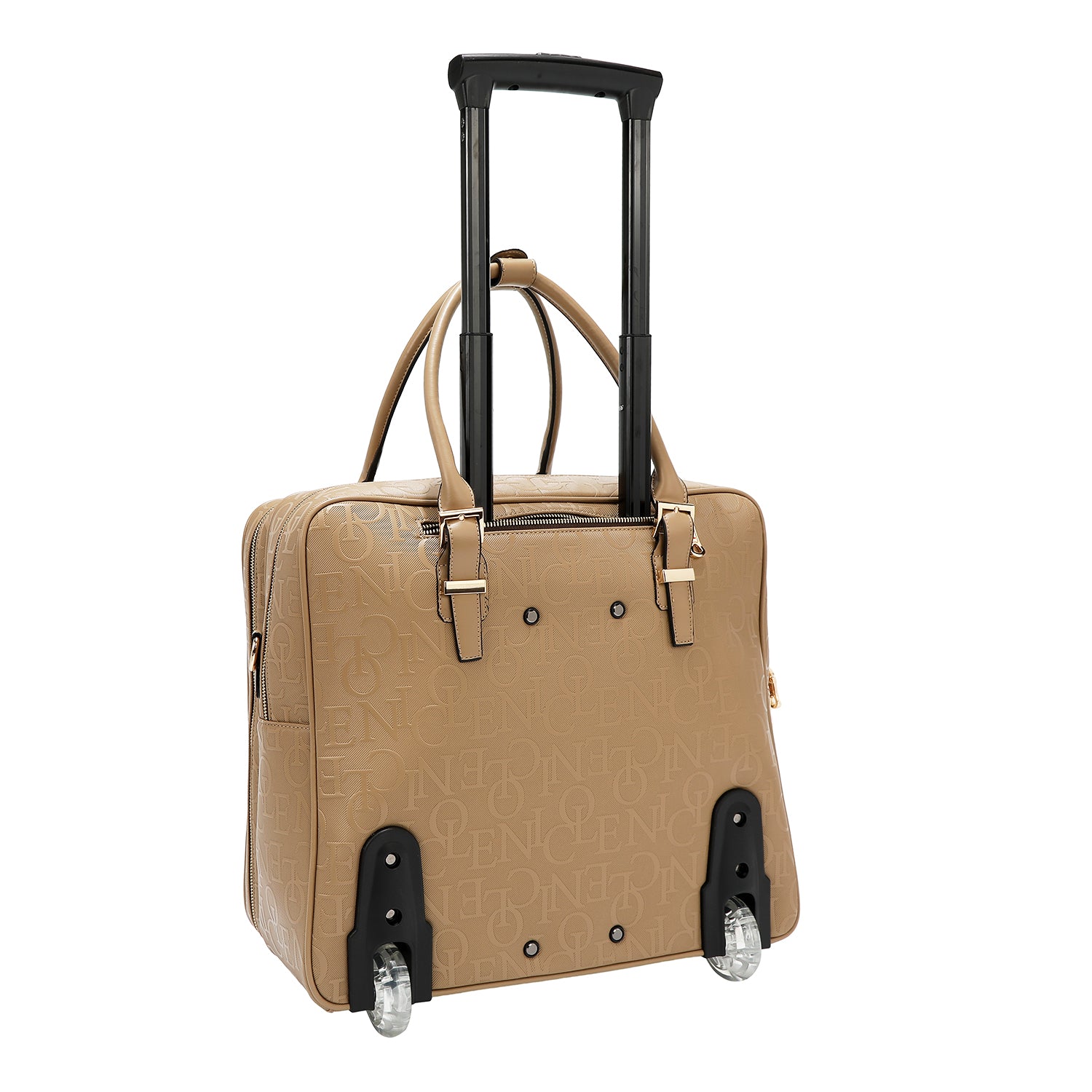 BOLSO RECTANGULAR CON RUEDAS MONOGRAMA (CAMEL)