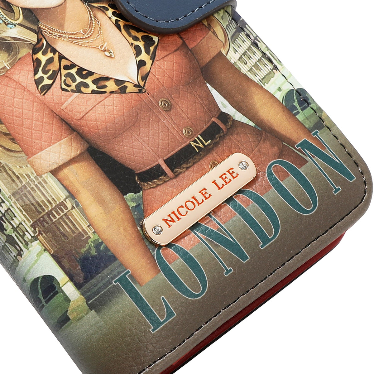 FUNDA DE TELÉFONO Y CARTERA CON LA FIRMA DE NL CON CORREA (LONDON EYE-NEGRO)