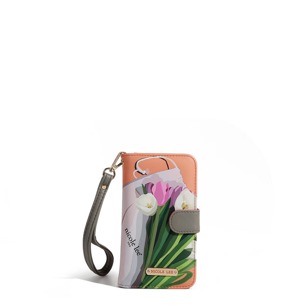 NL SIGNATURE PHONE CASE AND WALLET WITH STRAP (<tc>VIOLET BLOSSOM</tc>)