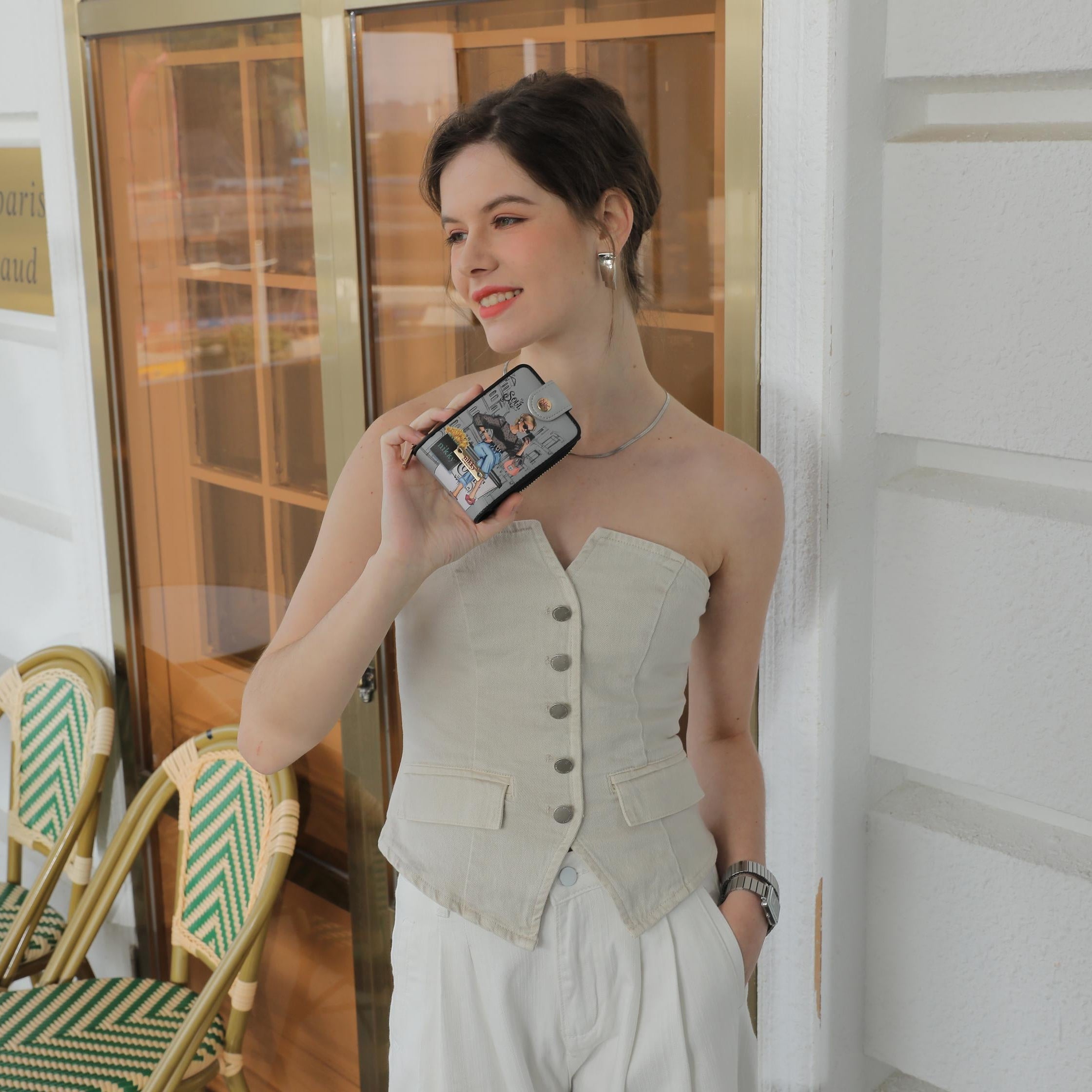 CARTERA PLEGABLE COMPACTA (I LIVE TO TRAVEL)