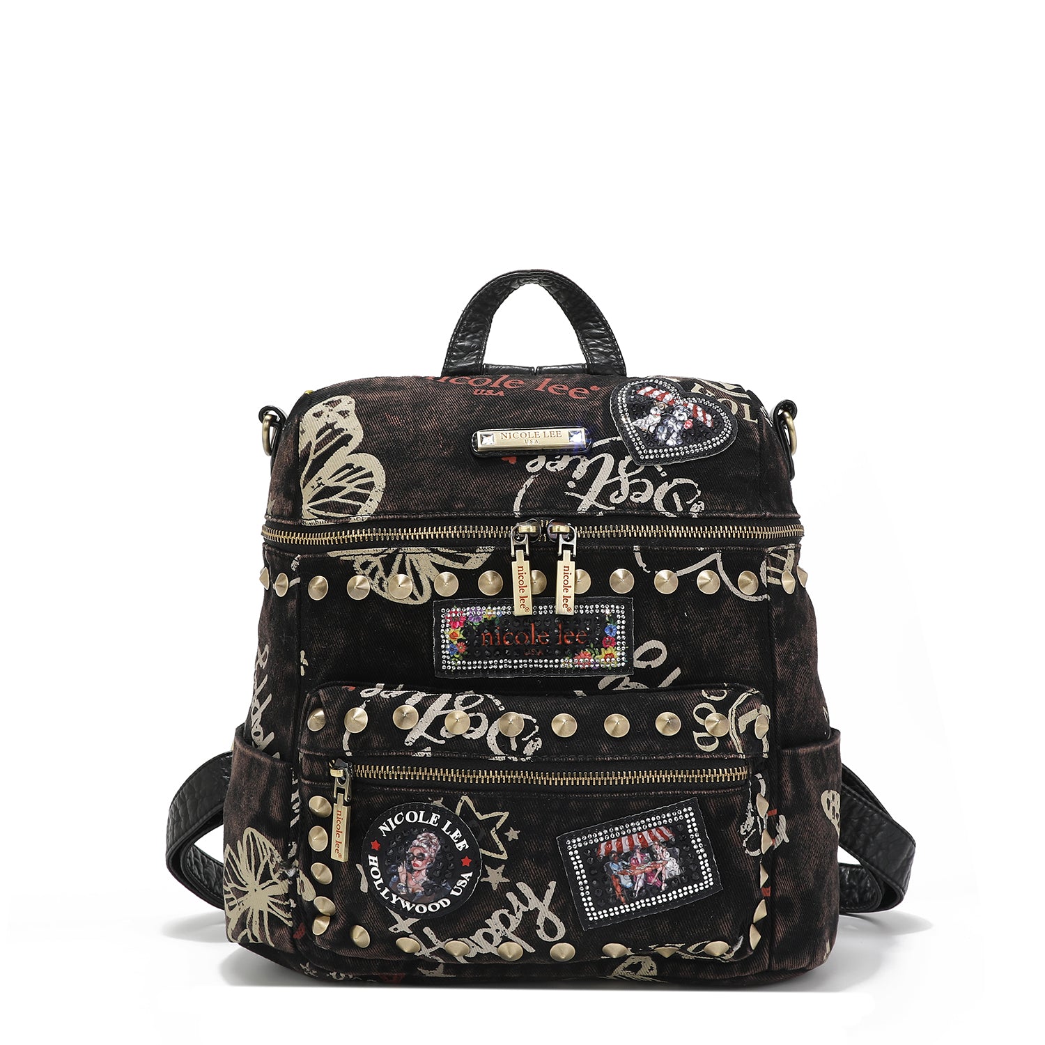 MOCHILA / BOLSO DE HOMBRO DE TELA VAQUERA MARRON