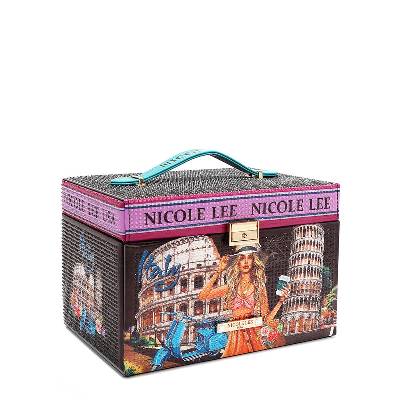 LARGE JEWELRY BOX WITH RHINESTONE (<tc>MARTHA TRAVELS ITALY</tc>)