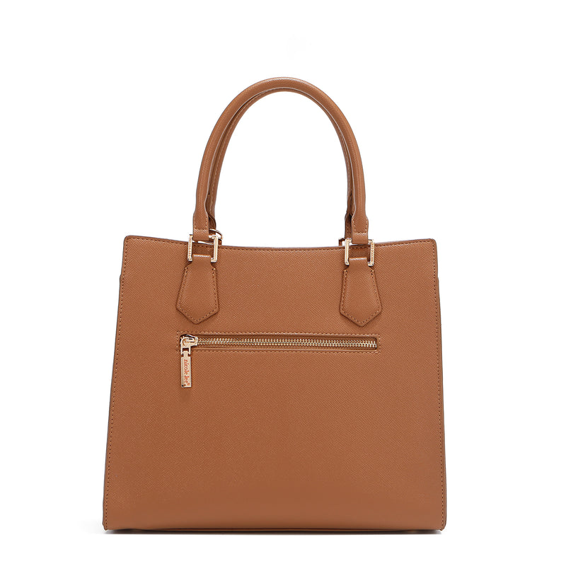Gracie Structured Tote Bag (Brown)