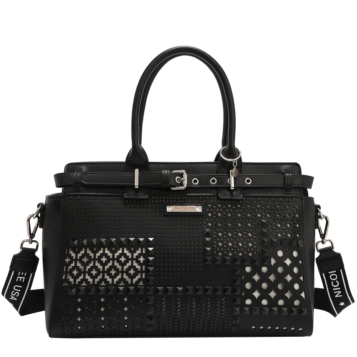 Sac à sacrel avec coupes géométriques (noir)