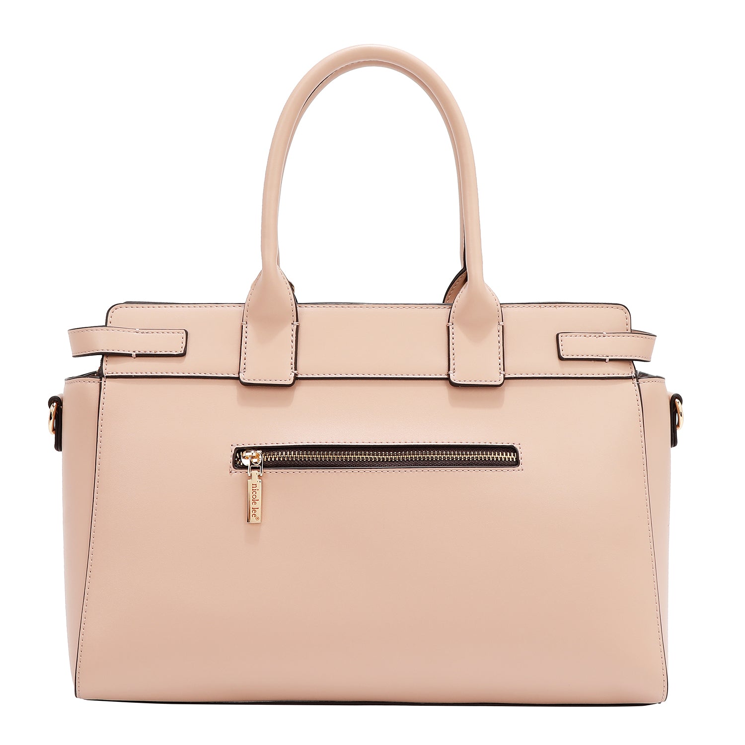 Satchel -Tasche mit geometrischen Schnitten (rosa)