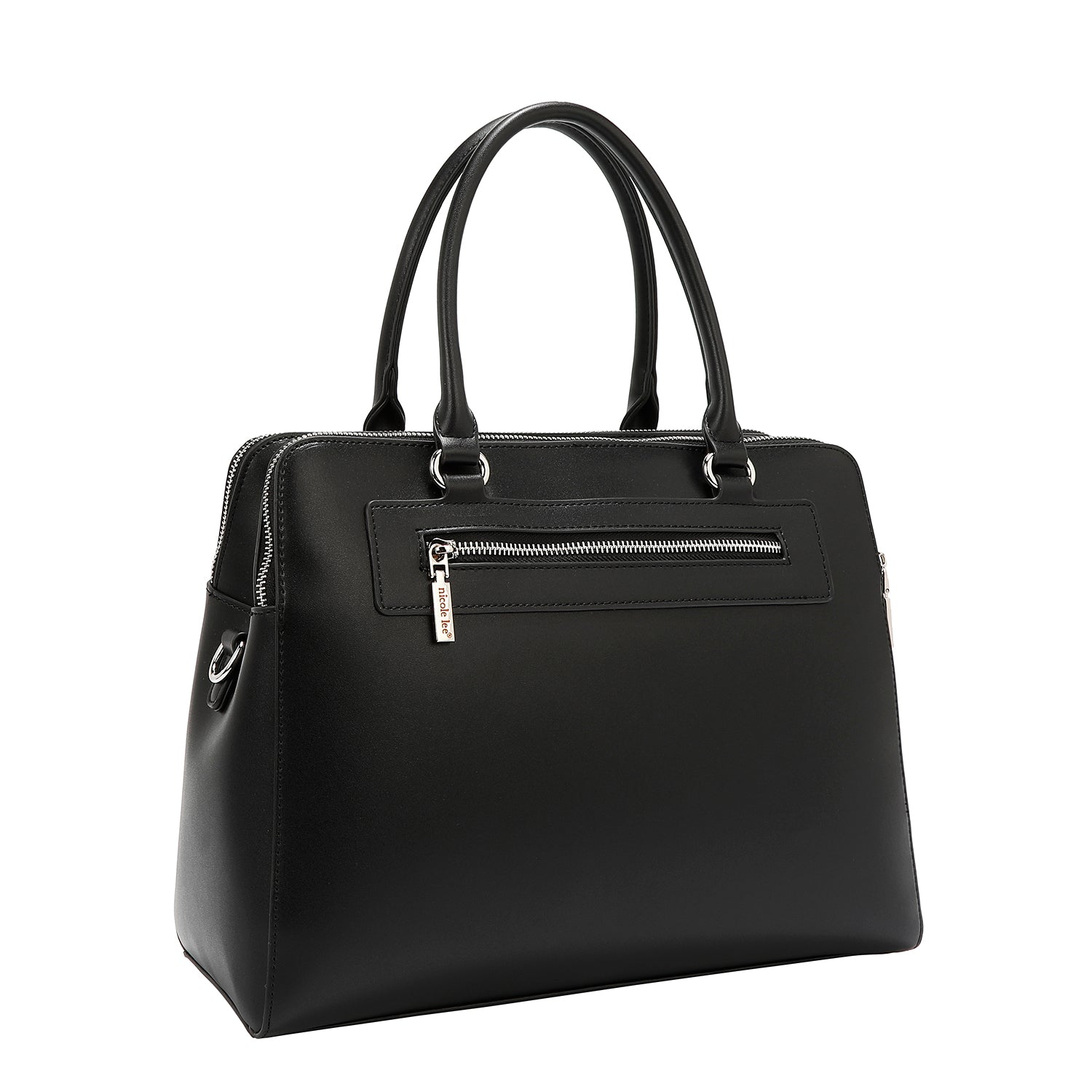 Handtasche mit geometrischen Schnitten (schwarz)