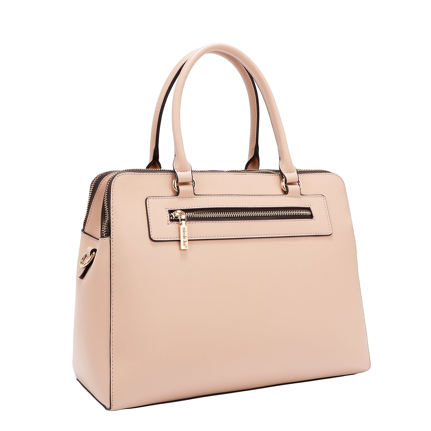 Borsa a mano con tagli geometrici (rosa)