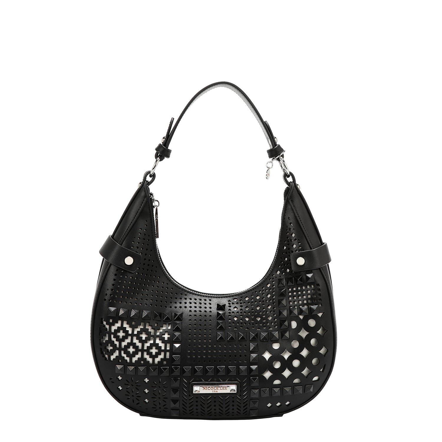 Sac à bandoulière avec coupe géométrique (noir)