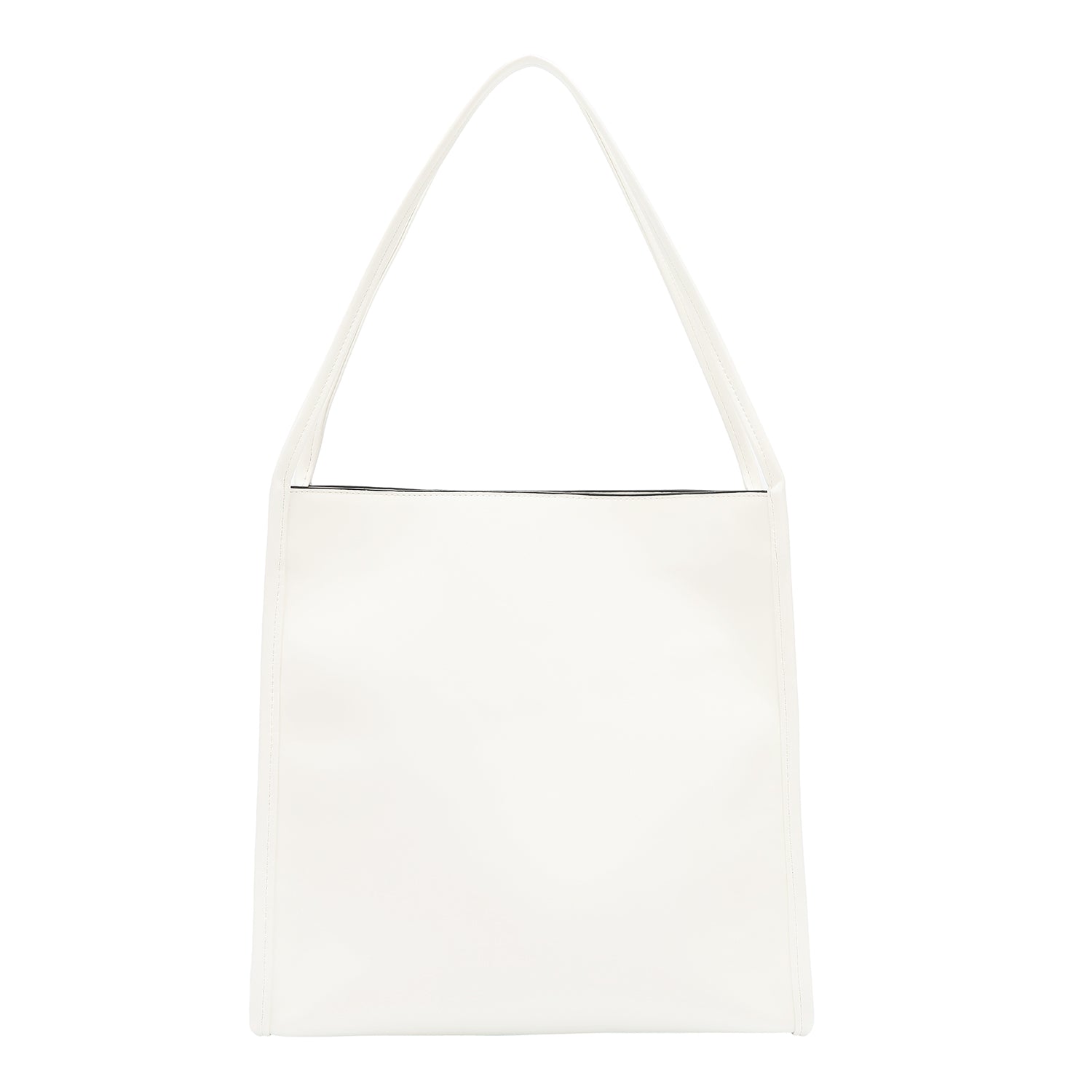 Borsa a due parti con tagli geometrici (bianco)