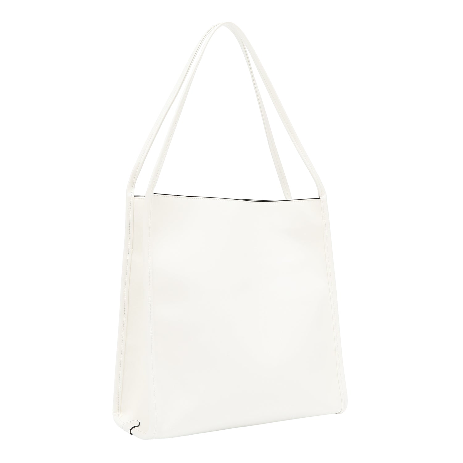 Borsa a due parti con tagli geometrici (bianco)