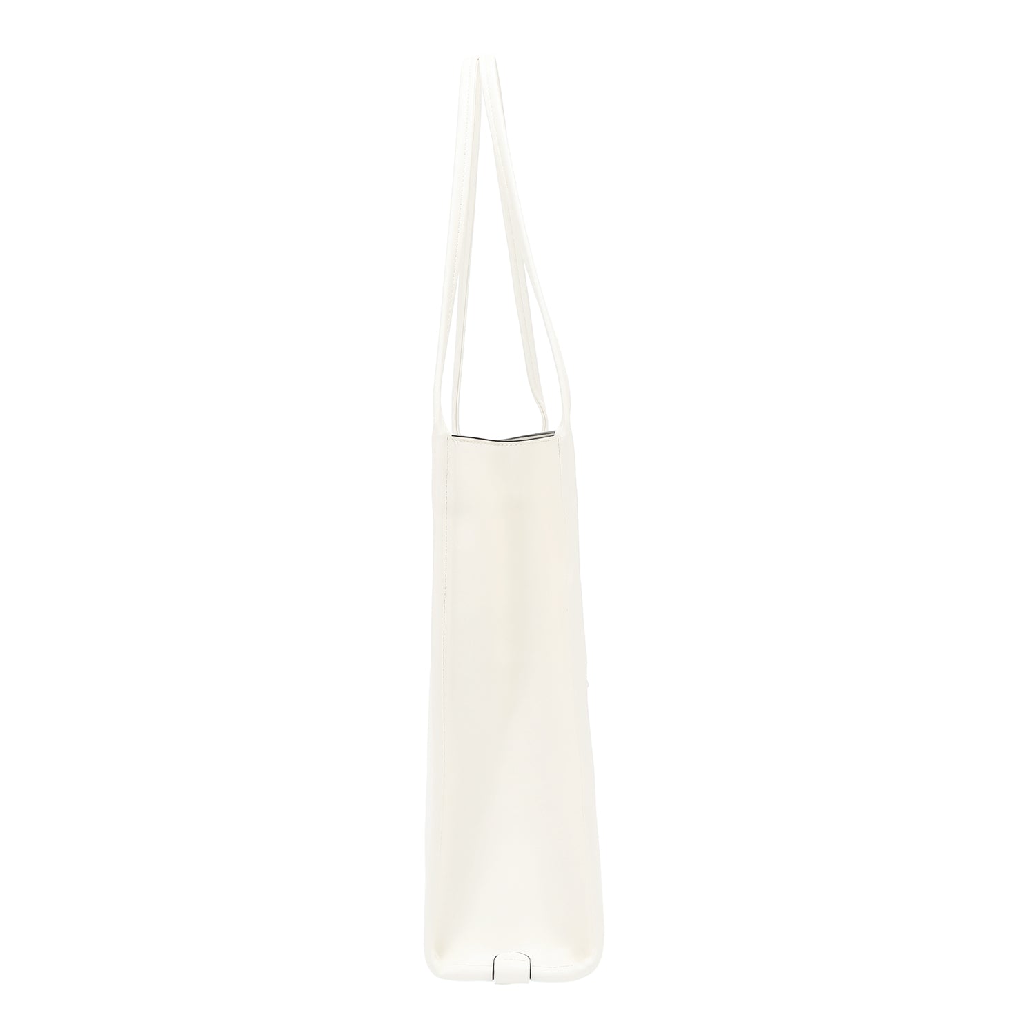 Borsa a due parti con tagli geometrici (bianco)