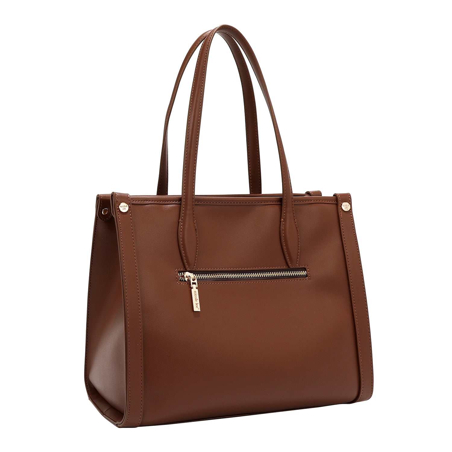 BORSA TOTE GEOMETRICA TAGLIATA AL LASER (MARRONE)