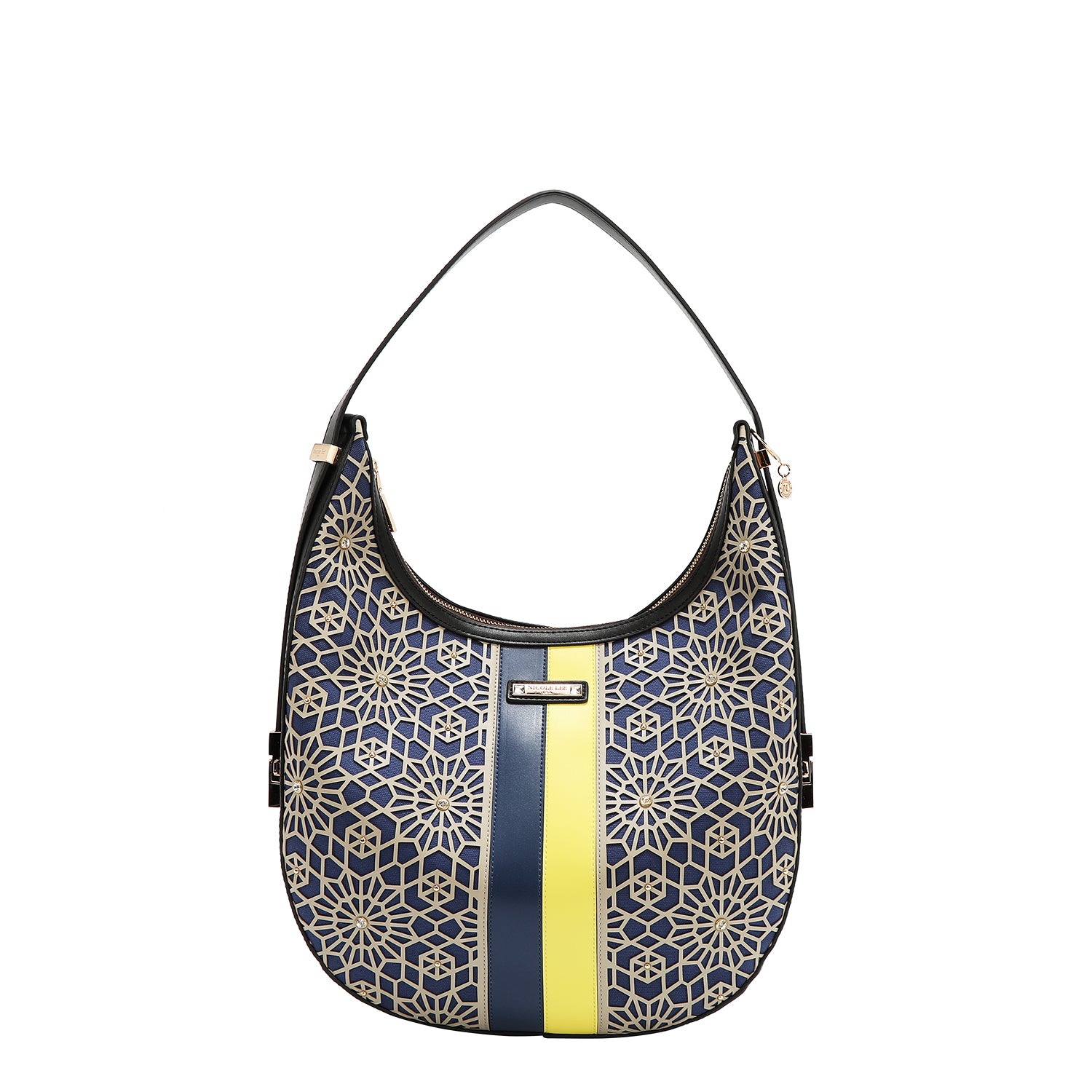BORSA HOBO GEOMETRICA TAGLIATA AL LASER (NERO)