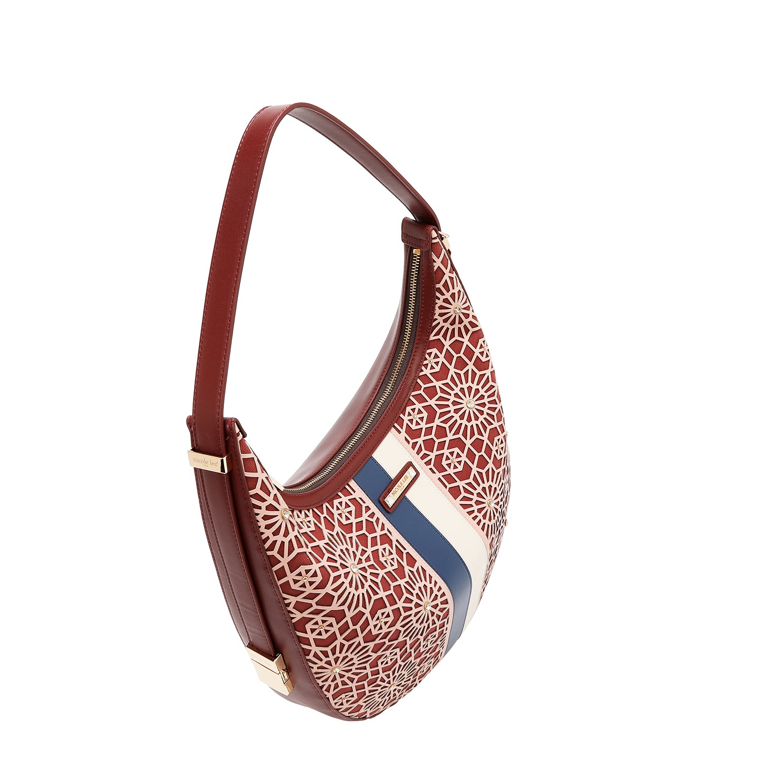 SACO HOBO GEOMÉTRICO COM CORTE A LASER (VINHO)