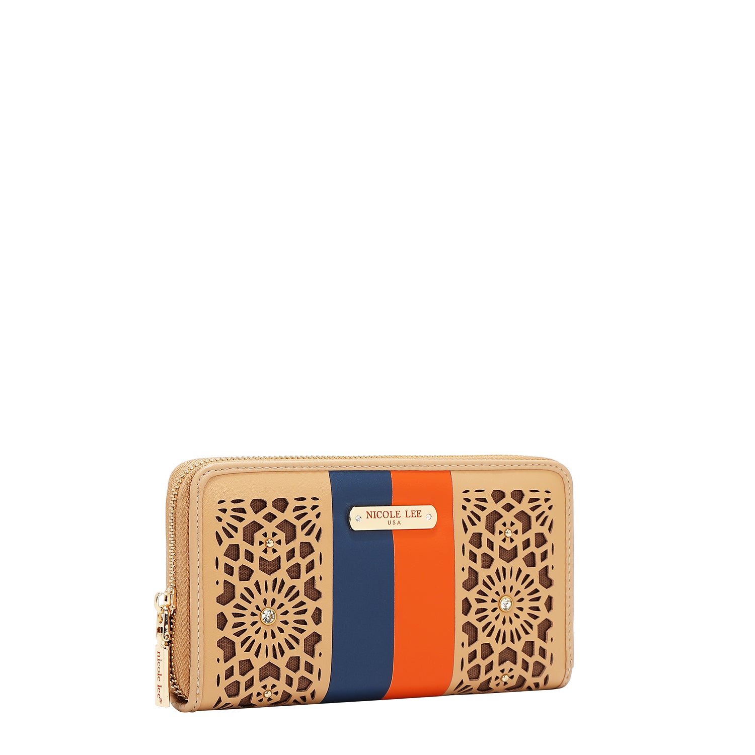 Portfolio mit geometrischem Schnitt (Beige)