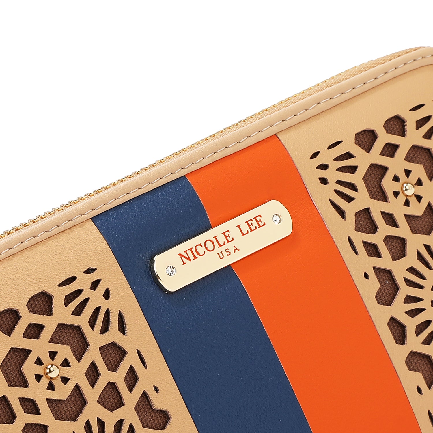 Portfolio mit geometrischem Schnitt (Beige)